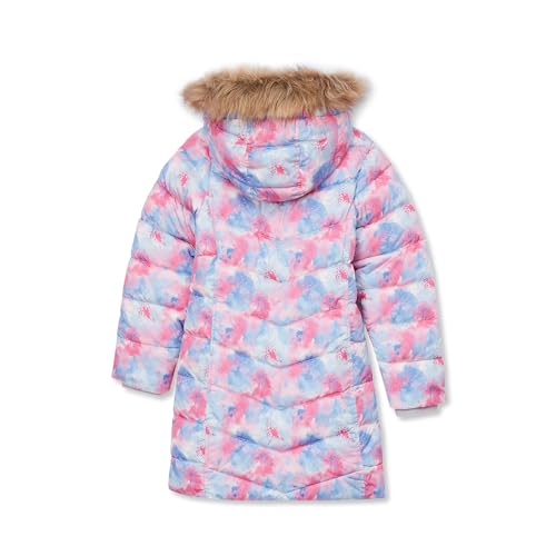 Lands' End Girls Fleece Lined Parka X-Large Pink Cotton Candy Splash2