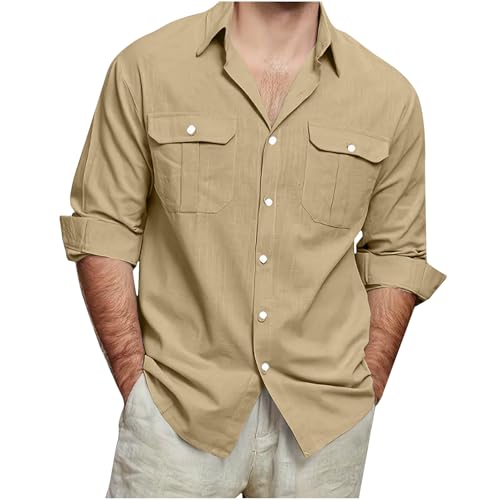 Button down Short Sleeve Shirts for Men Lightweight Casual Spread Collar Beach Shirts Stretch Fashion Shirts Pockets