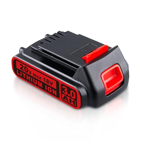 Batterie de rechange 20 V 3000 mAh pour Black & Decker 18 V/20 V MAX XR Batterie lithium-ion 3,0 Ah LB20 LBX20 LBX4020 LB2X4020 LBXR20 LBXR20-OPE et plus encore