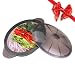 Microwave Steamer Collapsible Bowl-Silicone Steamer with Handle & Lid for Meal Prep with Detachable Partition, Easy to Store, BPA Free，Microwave Cookware, Freezer & Dishwasher Safe, Black