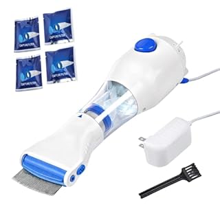 Aspirapolvere per pidocchi professionale, pettine elettrico antipidocchi, aspiratore pidocchi, più efficace di altri pettini e shampoo per pidocchi, rimuove pidocchi e uova, prevenzione delle lendini