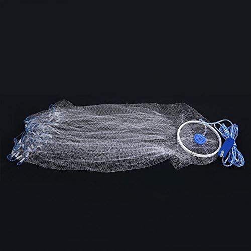 Rete da Pesca a Lancio della Mano Nylon Rete per Esche Pesci con Corda della Mano 2m e Anello Pesante Rete da Pesca per Esche da Trappola Pesci Pesanti, Accessorio da Pesca per All'aperto