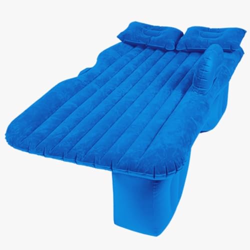 SHOPPLACE Colchón Coche Hinchable, Colchoneta Inflable Individual para Asiento Trasero, con Bomba de Aire Eléctrica de 12 V y 3 Adaptadores (Celeste)
