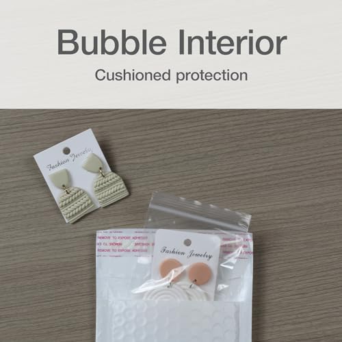 Image of Quality Park Bubble Mailers, 4 x 8 Shipping Envelopes, Self-Seal, Durable White Padded Envelopes, Redi-Strip Peel Off Closure, 50 Per Box (QUA85929)