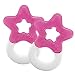 Dentistar® Juego de 2 mordedores para bebé y niños desde 3 meses – Mordedor refrigerante relleno de agua para masaje y desarrollo dental – Aro mordedor con asa – Rosa