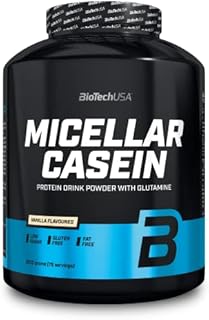 BioTechUSA Micellar Casein, Napój proteinowy z kazeiną micelarną, cukrem i substancjami słodzikiem, bezglutenowy, beztłuszczowy, 2.27 kg, Wanilia