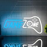 Insegna Neon Zona Gaming Decorazione Murale LED,Gaming Zone Luce Neon Per Stanza Gaming,Sala Giochi E Man Cave,Game Regalo Perfetto Per Giocatori,Segno Con Joystick Alimentato USB(15.8"*7.5")
