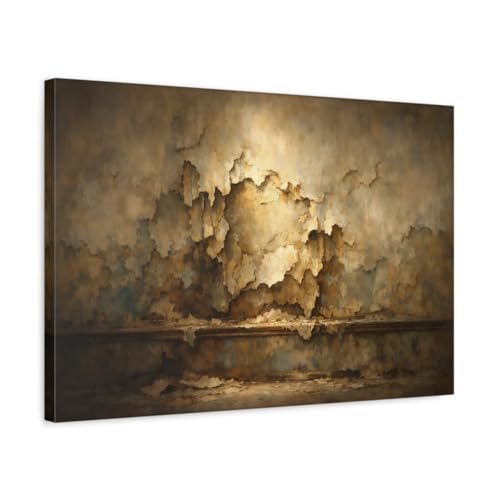 Tableau sur toile dorée et marron texture peinture écaillée de haute qualité