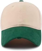 Mens Womens Two-Tone 100% Cotton Baseball Cap Adjustable