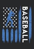 Notizbuch A5 kariert mit Softcover Design: Amerika USA Flagge Baseball Baseballer: 120 karierte DIN A5 Seiten