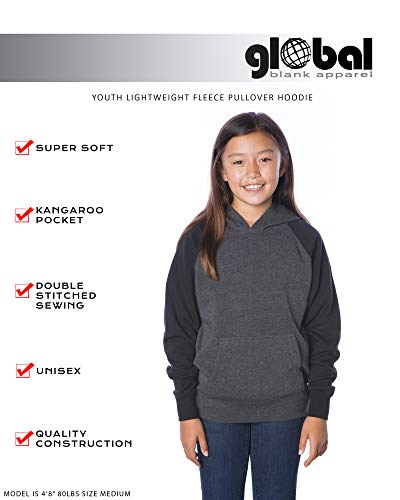 Global Blank Pullover Hoodies For Boys And Girls, Lightweight Soft Fleece Kids’ Sweatshirt, Pacific, Large #TOP2