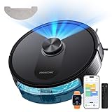 Proscenic Q10 Aspirateur Robot,8000Pa 200Mins Robot Aspirateur Laveur avec Serpillière,Navigation Lidar,Multi-étage Cartographie,Évitement d'obstacles,Silencieux,pour Poils Animaux Tapis Sols Durs