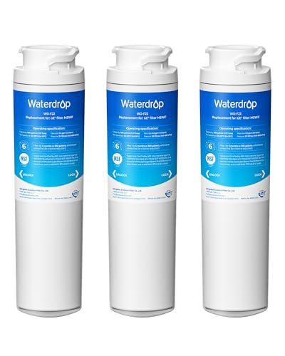 Waterdrop MSWF Refrigerator Water Filter Replacement for GE MSWF 101820A 101821B RWF1500A NSF 42&372 Certified Pack of 3