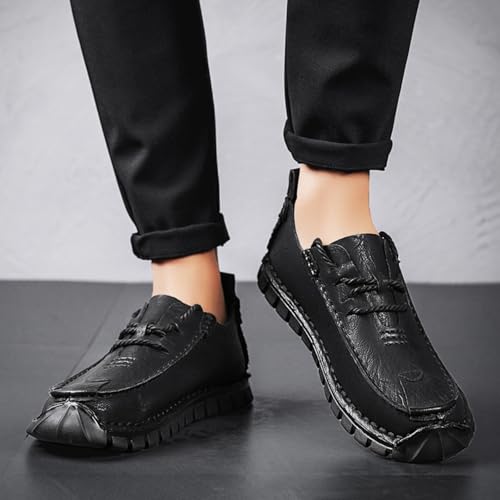 Men's Trendy Handmade Leather Lace - ups, Fashion Casual Footwear - Perfect for Nature Walks, Leisure Outings & Daily Runs3