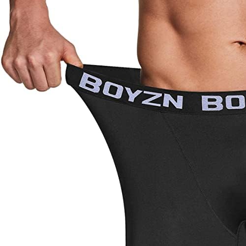 Boyzn 1 Pack Men's Compression Pants Tights Sports Baselayer Running Athletic Workout Active Leggings Non-Pocket Black L - 5