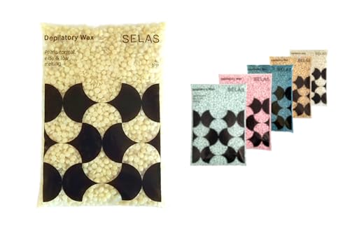 Cera depilatoria en perlas 800g. SELAS. A elegir entre varias referencias. Depilación sin bandas. (Natural). Profesional, bolitas, gotas, granulos, brasileña.