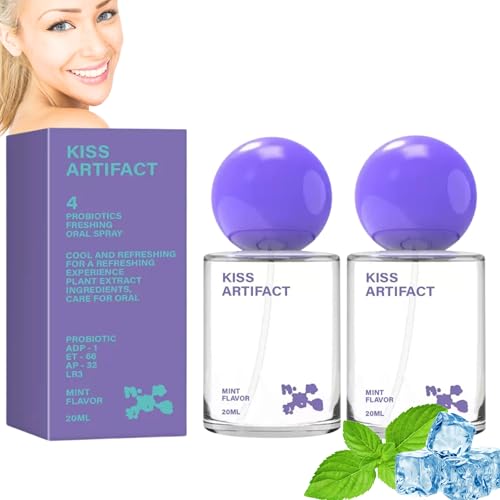 Probiotic Oral Spray for Long-Lasting Freshness, Alcohol-Free Oral Spray with Probiotics for Breath Care, Improve Oral Health, Cool Breath Probiotic Spray, Convenient Travel Sized Breath Spray (2pcs)