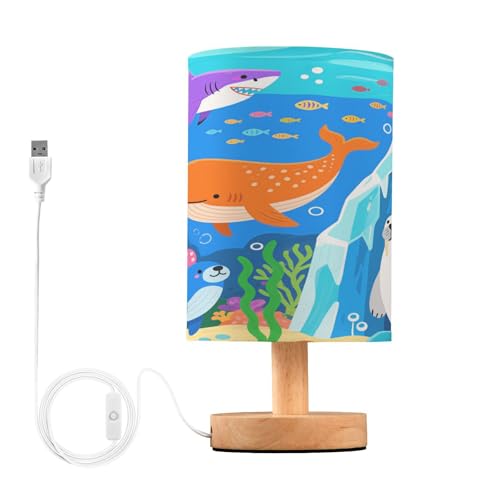 Lámpara de Mesa Infantil Ballena Naranja Cute miniatura 1