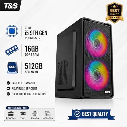Image of TECHSUPPORT Core i5 Desktop PC | Core i5-9th 4.20Ghz| 16GB RAM ddr4 | 512GB Nvme SSD | 5G WiFi & Bluetooth | HDMI, VGA, Ethernet | USB 3.0 | Windows 11 Pro & Office 21 | 2 Year On-Site Warranty