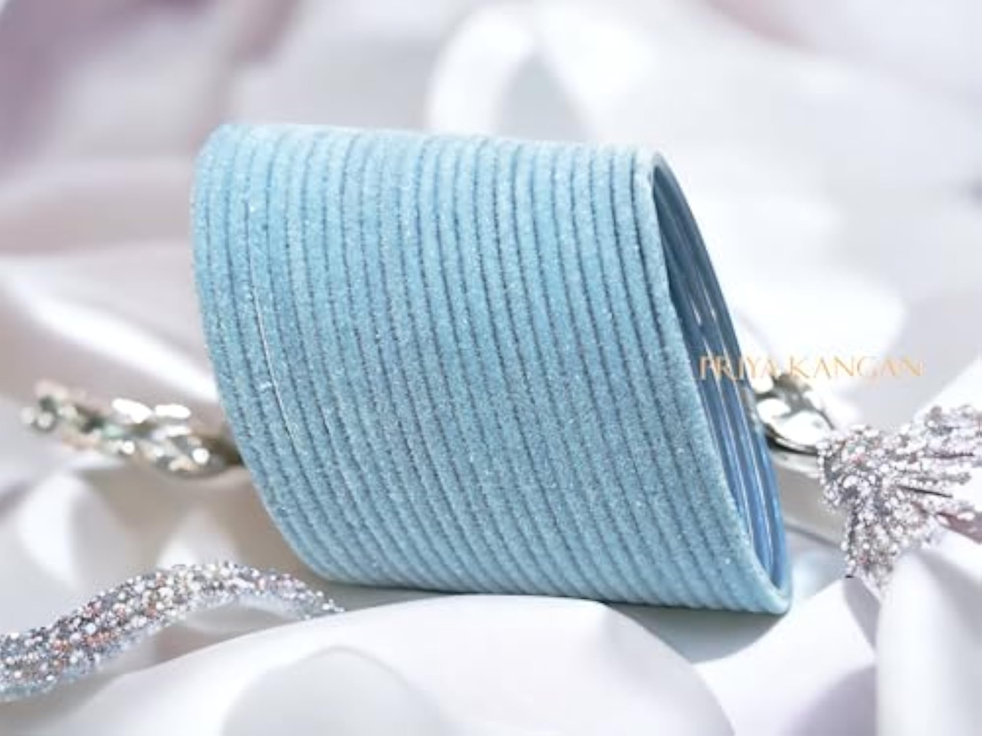 Fabric Velvet Metal Bangles Pack of 48 2.60 Medium