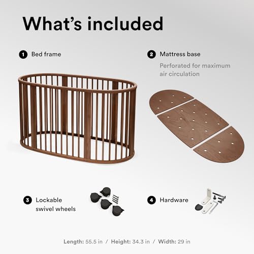 Image of Stokke Sleepi Bed, Warm Brown - Suitable for Ages 0-5 Years Old - Adjustable, Stylish & Flexible - Sturdy Beech Wood Frame