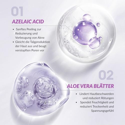 12% Azelaic Acid Gesichtscreme für Rosahea, Pickelreparatur und Pigmentierungsverbesserung, Feuchtigkeitspflege mit Azel