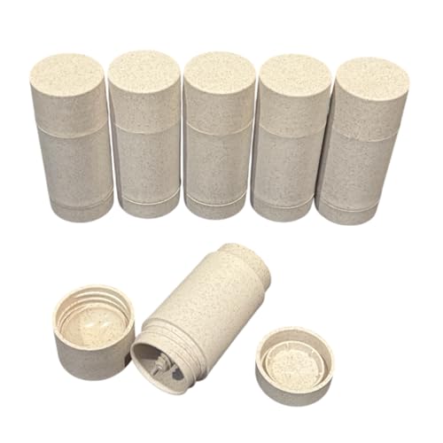 Meka Essentials Empty Deodorant Tubes, 15 ML, Wheat Straw Material, 6 Pack