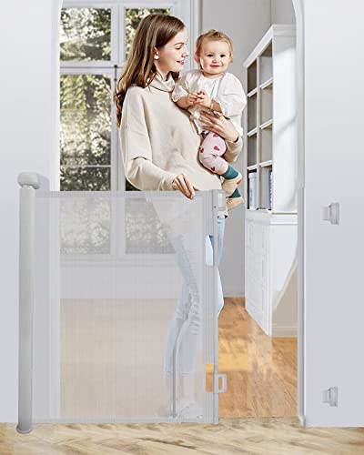 Trongle Retractable Stair Gate, 0-140 CM, Grey