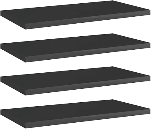 Miniatura 424 de Juego de 4 tableros de estantería, paneles de repuesto, unidades de almacenamiento, estantes de exhibición organizadores, gris hormigón, 31.5 x 11.8