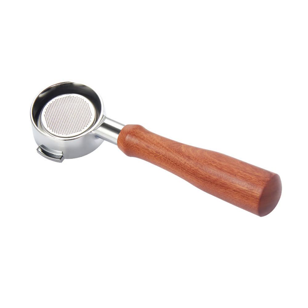 Juego de portafiltro sin fondo de 58 mm, soporte de filtro de café reutilizable, máquina de portafiltro de palisandro compatible con cafeteras E61 con cabezal de preparación Expobar