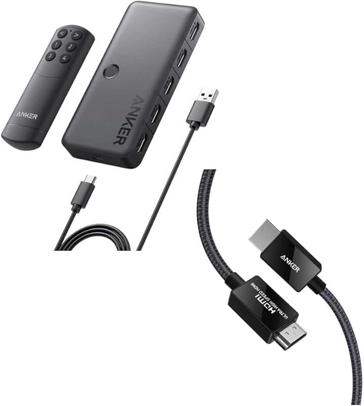 Anker HDMI Switch, 4K 60Hz HDMI Switcher, 8K@60Hz HDMI Cables