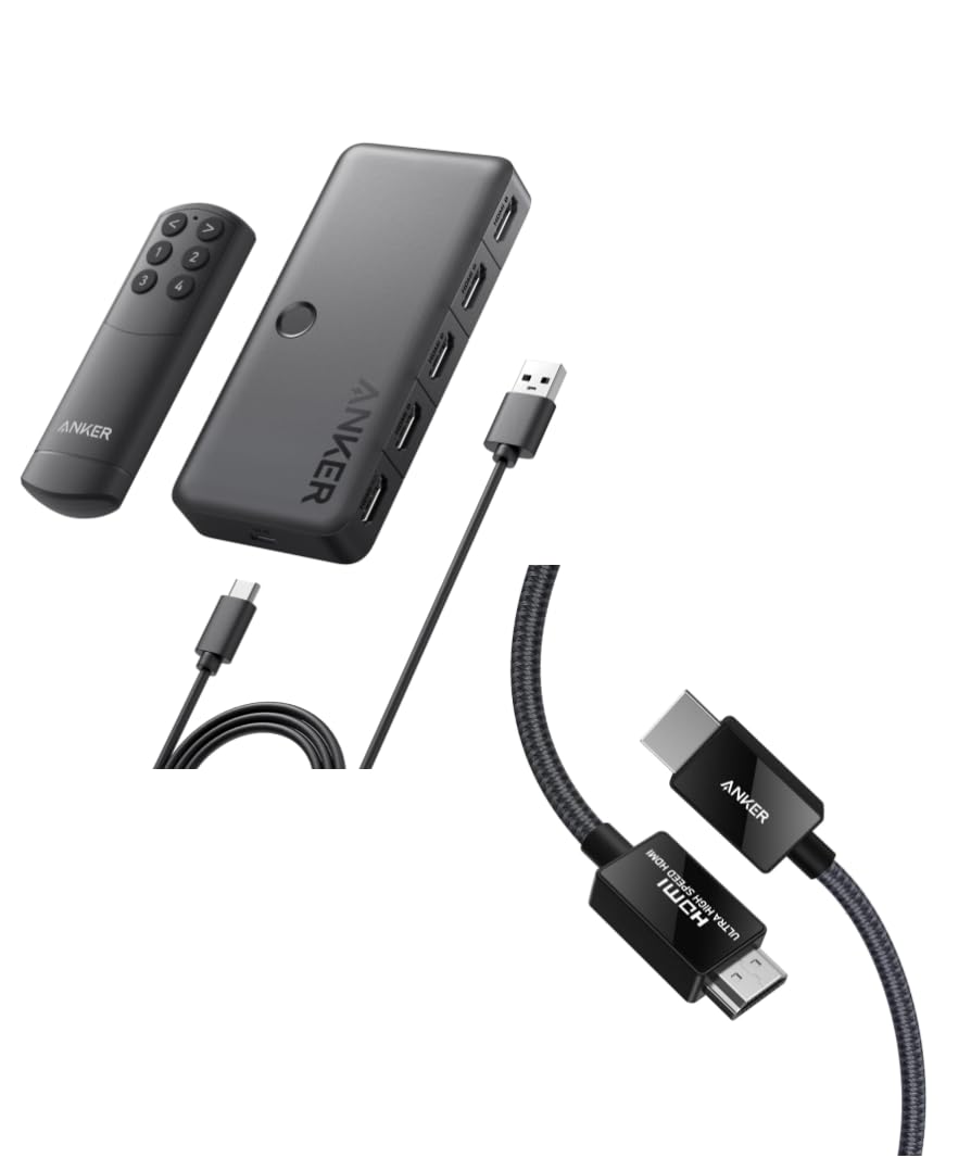 Anker HDMI Switch, 4K 60Hz HDMI Switcher, 8K@60Hz HDMI Cables