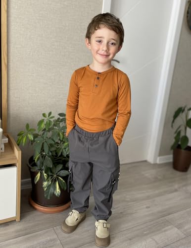 Arshiner Toddler Boys 3 Pack Long-Sleeve Henley T-Shirts Casual Cotton Graphic Shirt for 2-9 Years3