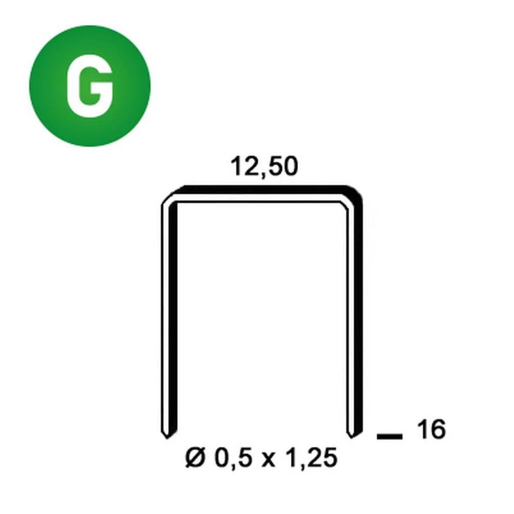 D-Work 5.000 grapas galvanizadas D-16-12.5x16x0.5x1.25 mm
