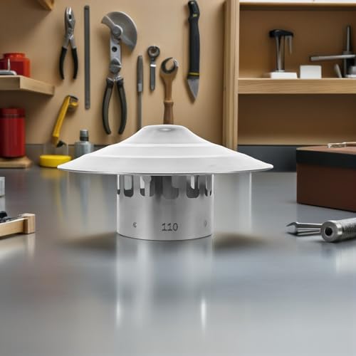 Chapeau de cheminée inox 110mm pour protéger le foyer en hiver