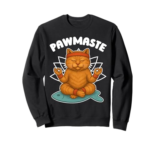 Pawmaste divertido de yoga para gatos meditadores para hombres, mujeres y niños Sudadera