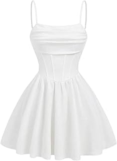 Girl's Spaghetti Strap Corset Dress Pleated A Line Fit and Flare Cami Dress - Buy now
