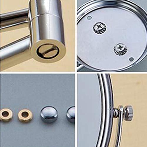 Miroir de courtoisie de maquillage grossissement 3X mural argenté 6"