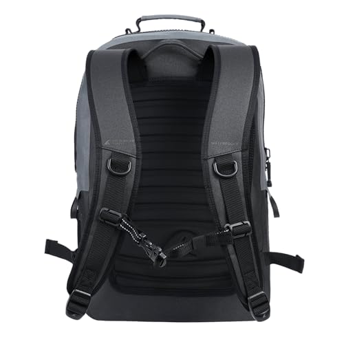 Image of Breakwater Supply Waterproof IP68 Backpack with 16-inch Laptop Sleeve and Phone Pocket for Travel, Work, Outdoors, Fishing, Boating, Hiking, Explorer 25L, Unisex, Floating Dry Bag (Cascade Gray)