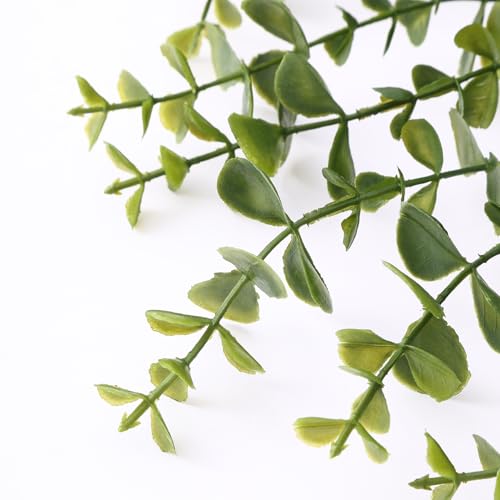 Image of TIED RIBBONS Set of 2 Artificial Hanging Plants with Pot Potted Greenery Eucalyptus Mandala Vine for Wall Home Decor Wall Pot Indoor Outdoor Office Garden Balcony Decoration Items (60 Cm Long)