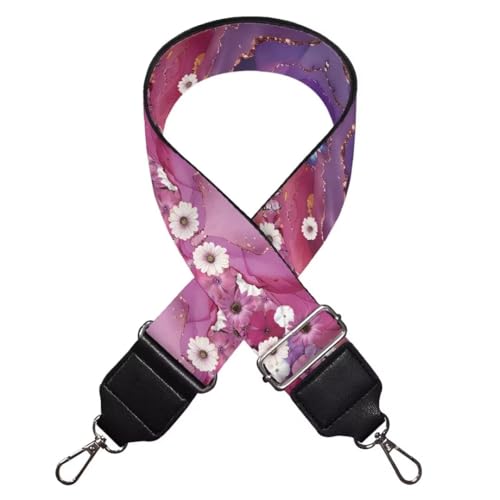 Image of Coldinair Purple Marble Purse Straps Daisy Replacement Crossbody Bag Straps,Wide Shoulder Strap Adjustable Guitar Strap for Purse