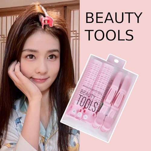 Image of ANNA CREATIONS 4 Pcs Root Hair Clip Set - 2 Hair Rollers with 2 Crocodile Clips for Women & Girls - Heatless Hair Volume Curler Clip Tool for Long & Short Hair, Forehead Styling