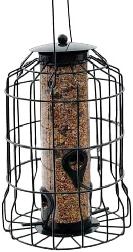 Bird Feeder - 4 Port Weatherproof Squirrel Proof Metal | Large Bird Feeders Outdoor Hangable, Weatherproofs Birds Feederss, for Attracting Hummingbird Chickadee Garden Yard Patio Porch Balcony Park