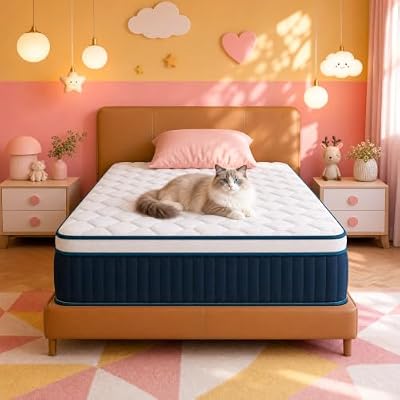 Parpara Twin XL Mattress 12 Inch – Hybrid Medium Firm Feel, Pressure Relief Euro Top, Motion Isolation Pocket Coils, Breathable Cover, Mattress-in-a-Box for Teens/Adults, Dorm/Bedroom/Guest Room