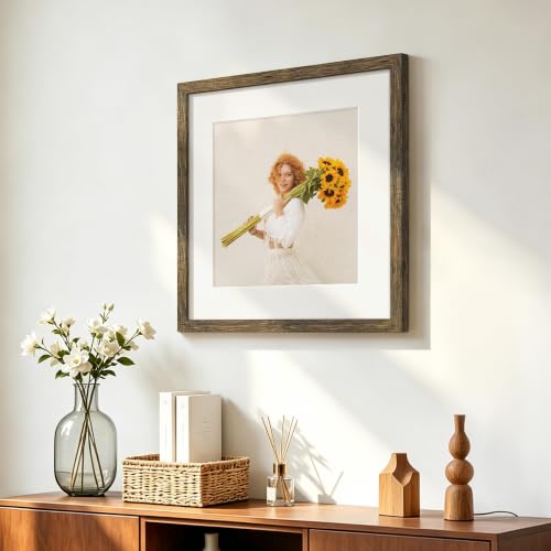 Image of Picrit 16x16 Rustic Brown Picture Frame, Poster Frame for Wall, 3 Pack
