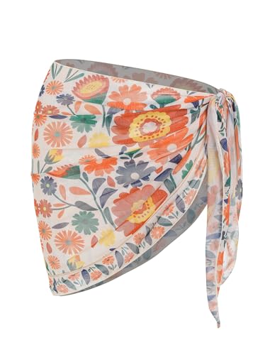 Image of ZAFUL Boho Beach Cover Ups for Women Sarong Coverups Sheer Bikini Chiffon Wraps Skirts for Swimwear
