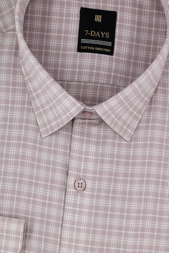 Image of 7-DAYS Men's Premium Checks Formal Shirt - Cotton Rich, Regular Fit, Full Sleeve, with Pocket, Wrinkle Resistant - Stylish Office & Everyday Wear.