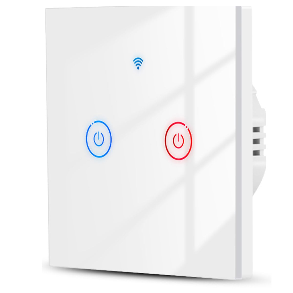 Acmerota Interruptor de luz táctil inteligente WiFi 2 Gang blanco, sin neutro+tiene neutro método de cableado dual funciona para Alexa/Google Home. Mando a distancia