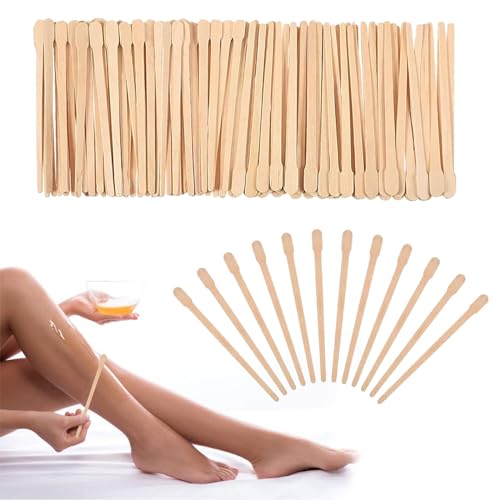 Bâtons de Cire en Bois,Petites Spatules de Cire,Applicateurs d'Épilation à Sourcils,Bâtons d'Artisanat en Bois,Bâtons d'Épilation du Corps du...