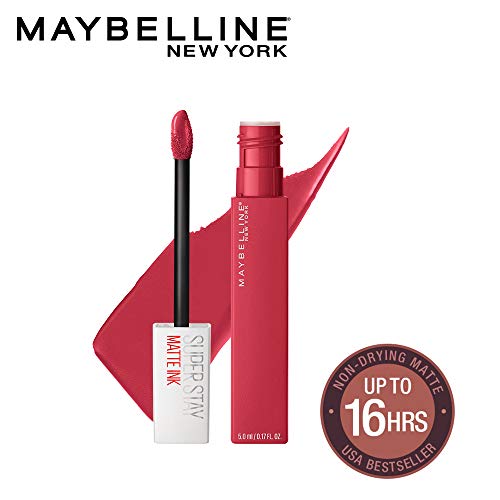 Image of Maybelline New York Super Stay Matte Ink Liquid Lipstick, Ruler + Hypercurl Mini Mascara | Liquid Lipstick | Volumizing Mascara.